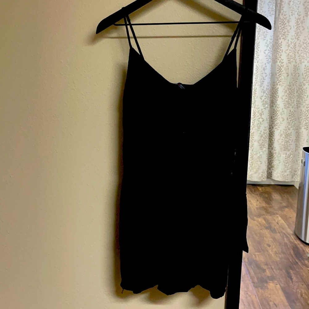 One Clothing black romper, drapy with side tie